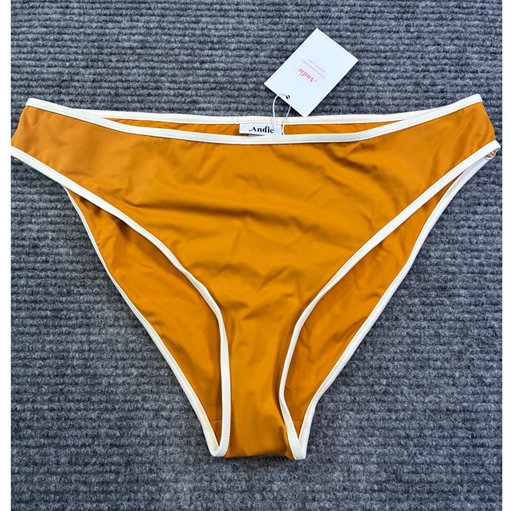 Andie The Bells Bottom Topaz Mustard Yellow Bikini Bottom Large Sporty AB419-TPZ